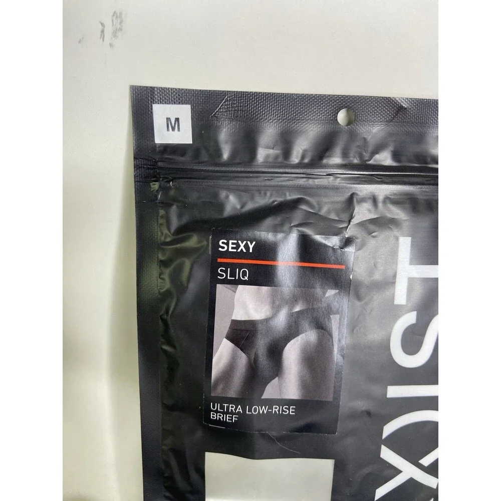 2xist Sexy Sliq Ultra Low Rise Brief Underwear Zebra Animal Print Mens Size M
